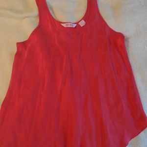 100% silk lipstick red tank top